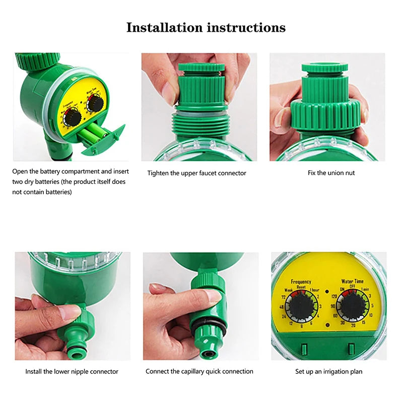 Green Outdoor Plastic Garden Electronic Automatic Watering Hose Irrigation Timer Faucet Water Hose